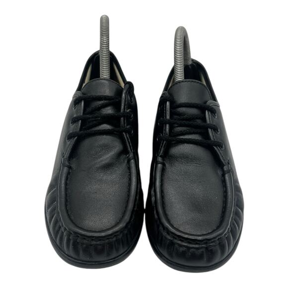 SAS Siesta Shoes Women Size 7.5M Black Leather Handsewn Oxfords Moc Toe - Picture 2 of 5